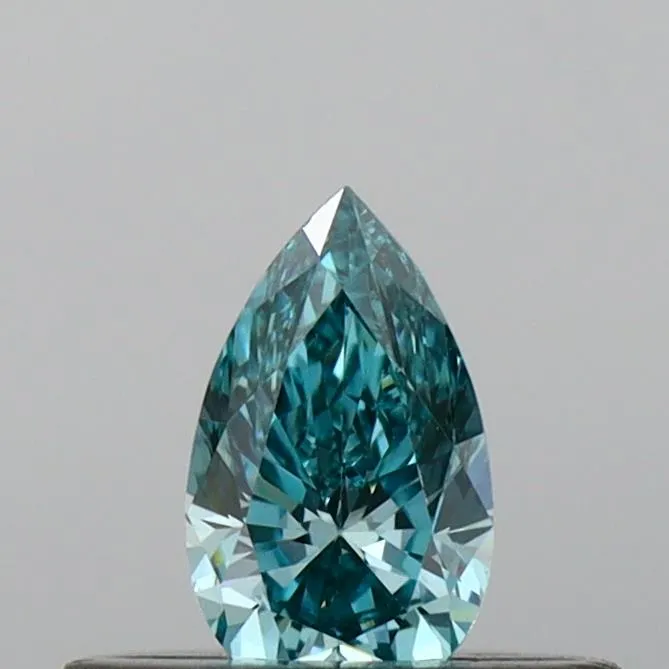 0.26ct Pear Lab Grown Diamond (Colour Fancy Vivid Green Blue, Clarity VVS2, IGI Certified)