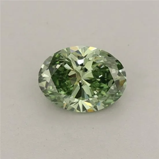 0.35ct Oval Lab Grown Diamond (Colour Fancy Vivid Green, Clarity VVS2, IGI Certified)