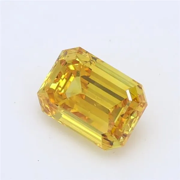 0.69ct Emerald Lab Grown Diamond (Colour Fancy Vivid Yellow, Clarity VS2, IGI Certified)
