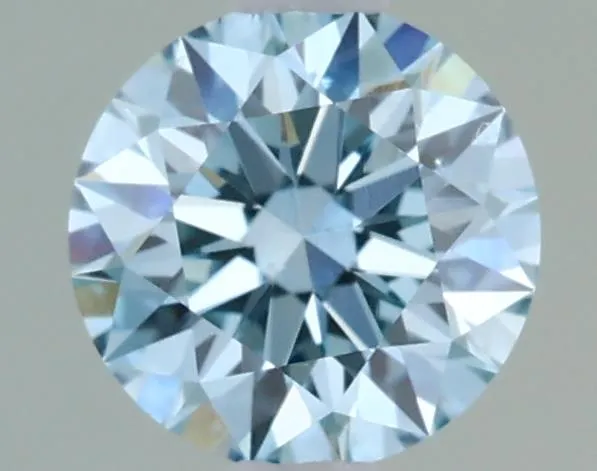 0.74ct Round Lab Grown Diamond (Colour Fancy Light Greenish Blue, Clarity VS2, Cut ID, IGI Certified)