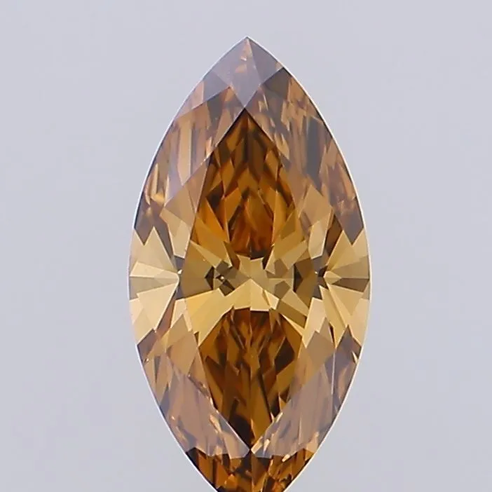 0.86ct Marquise Lab Grown Diamond (Colour Fancy Yellowish Brown, Clarity VVS2, IGI Certified)