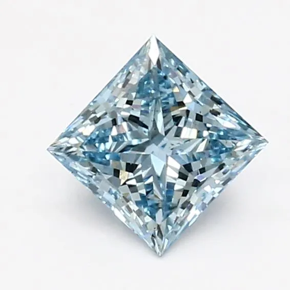 0.92ct Princess Lab Grown Diamond (Colour Fancy Vivid Blue, Clarity VVS2, IGI Certified)