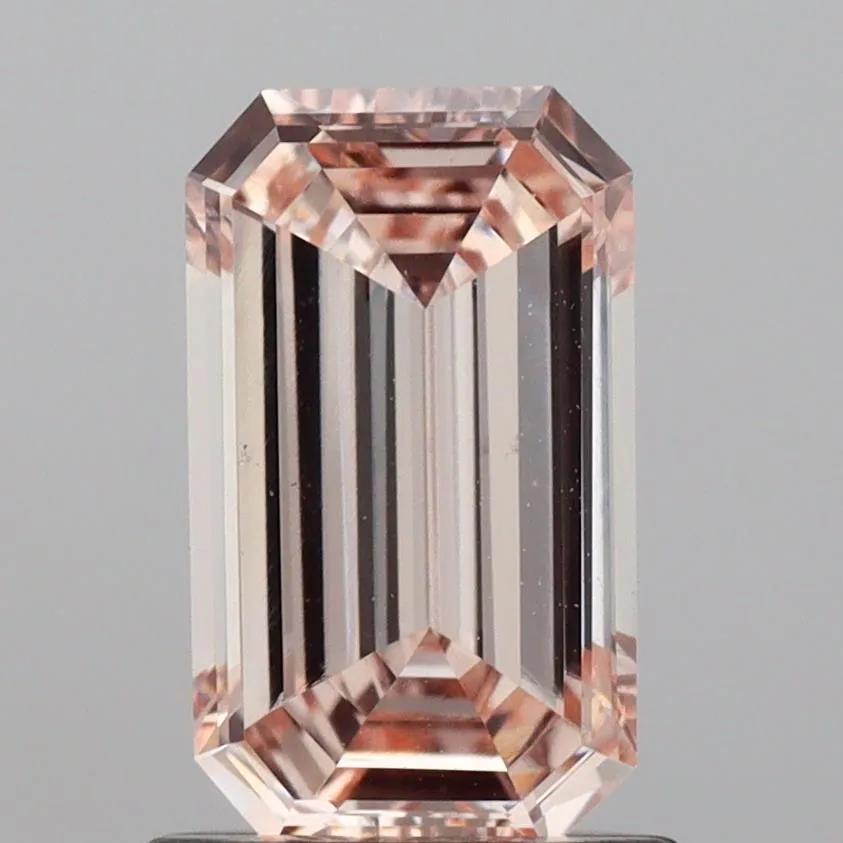0.96ct Emerald Lab Grown Diamond (Colour Pinkish Brown, Clarity VS1, IGI Certified)