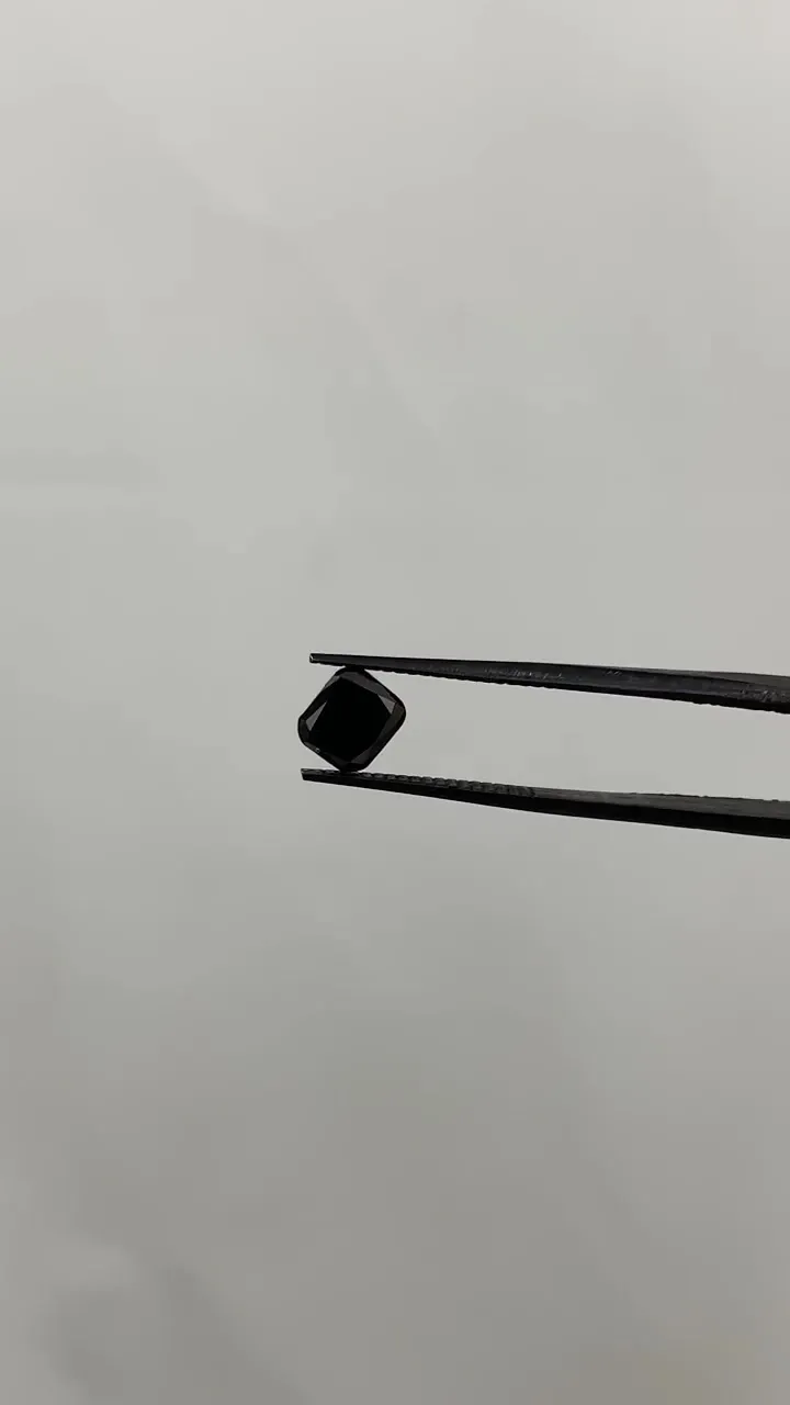 0.98ct Cushion brilliant Natural Diamond (Colour Fancy Black, Clarity VVS2, Cut EX, GIA Certified)