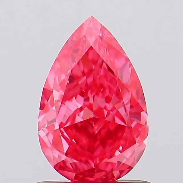 1.01ct Pear Lab Grown Diamond (Colour Fancy Vivid Pink, Clarity VS1, IGI Certified)