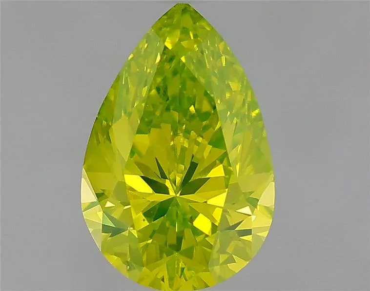 1.01ct Pear Natural Diamond (Colour Fancy Intense Greenish Yellow, Clarity VS2, Cut GD, IGI Certified)