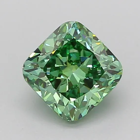 1.02ct Cushion modified Lab Grown Diamond (Colour Fancy Vivid Green, Clarity VVS2, IGI Certified)