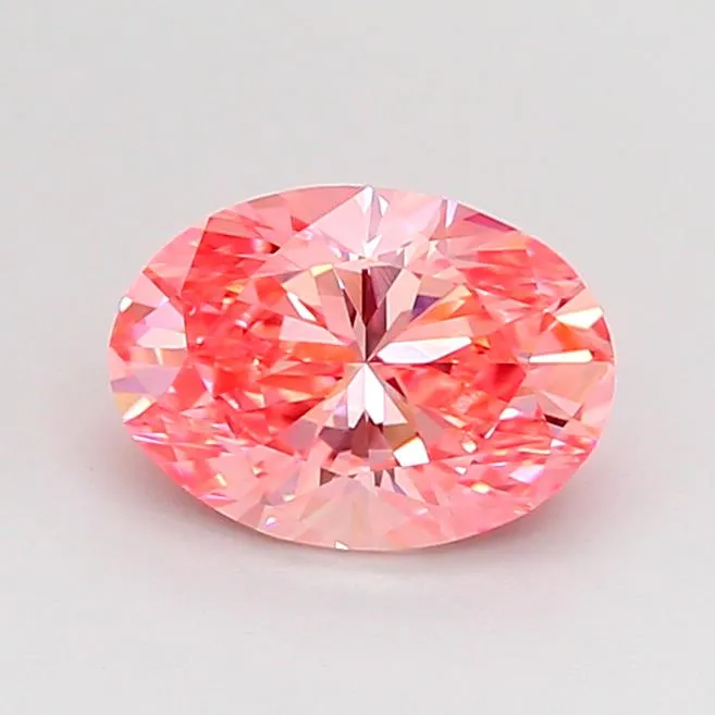 1.02ct Oval Lab Grown Diamond (Colour Fancy Vivid Pink, Clarity VS1, IGI Certified)