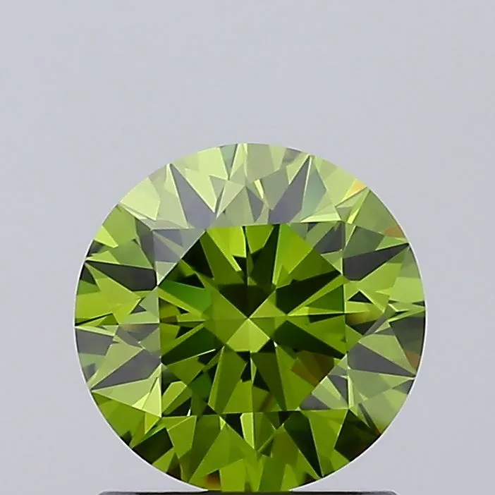 1.02ct Round Lab Grown Diamond (Colour Fancy Vivid Green, Clarity VVS1, Cut ID, IGI Certified)