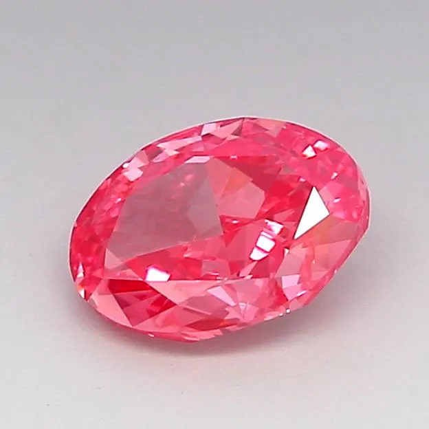 1.05ct Oval Lab Grown Diamond (Colour Fancy Vivid Pink, Clarity VVS2, IGI Certified)