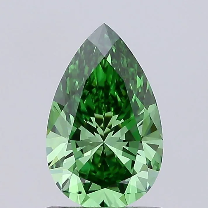 1.06ct Pear Lab Grown Diamond (Colour Fancy Vivid Green, Clarity VVS2, IGI Certified)