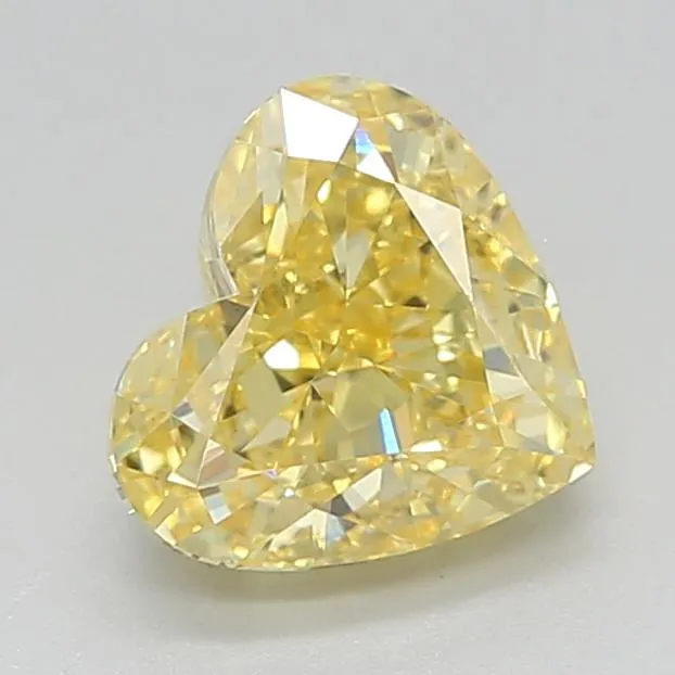 1.11ct Heart Lab Grown Diamond (Colour Fancy Vivid Yellow, Clarity VS1, IGI Certified)
