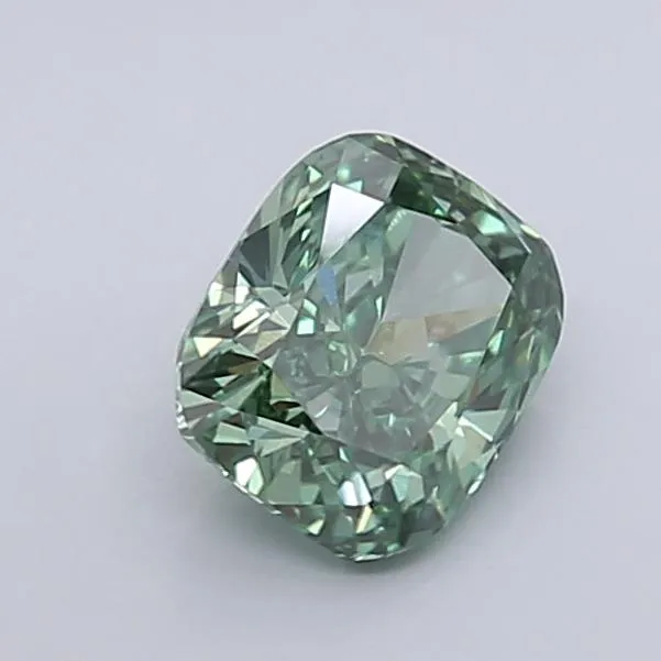 1.12ct Cushion brilliant Lab Grown Diamond (Colour Fancy Vivid Green, Clarity VVS2, IGI Certified)