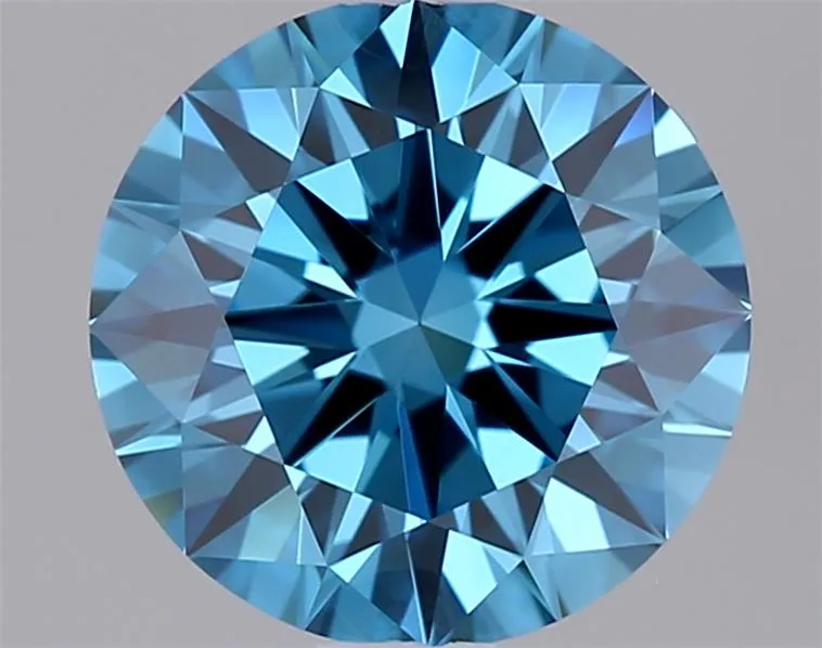 1.22ct Round Lab Grown Diamond (Colour Fancy Vivid Blue, Clarity VVS1, Cut ID, IGI Certified)