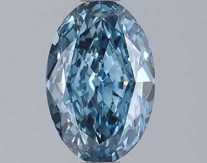 1.25ct Oval Lab Grown Diamond (Colour Fancy Vivid Blue, Clarity VVS2, IGI Certified)