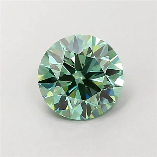1.25ct Round Lab Grown Diamond (Colour Fancy Vivid Green, Clarity VVS2, Cut ID, IGI Certified)