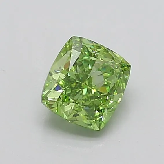 1.29ct Cushion modified Lab Grown Diamond (Colour Fancy Vivid Green, Clarity VS1, IGI Certified)