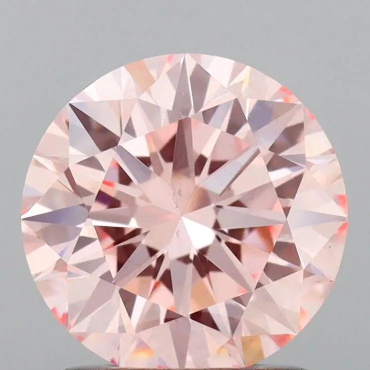 1.31ct Round Lab Grown Diamond (Colour Fancy Intense Pink, Clarity VS1, Cut EX, IGI Certified)