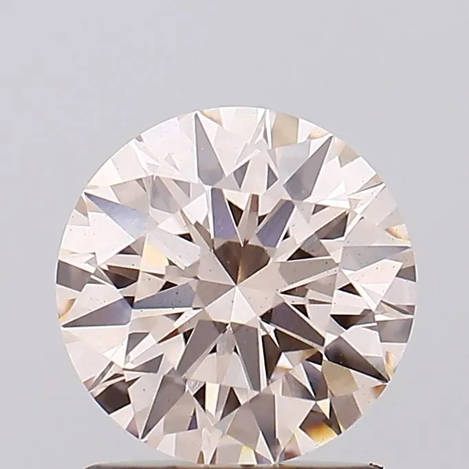1.37ct Round Lab Grown Diamond (Colour Light Brown Pink, Clarity VS2, Cut ID, IGI Certified)
