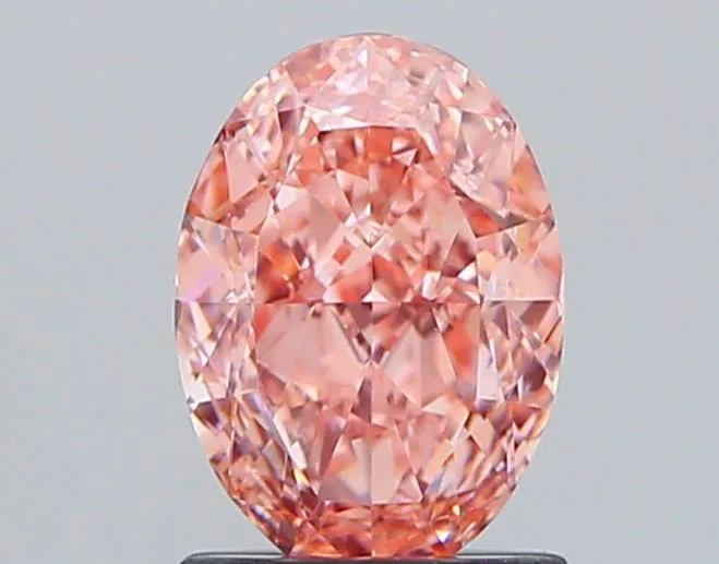 1.41ct Oval Lab Grown Diamond (Colour Fancy Vivid Pink, Clarity VVS2, IGI Certified)