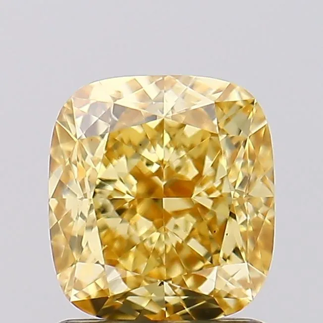 1.46ct Cushion modified Lab Grown Diamond (Colour Fancy Vivid Yellow, Clarity VS1, IGI Certified)
