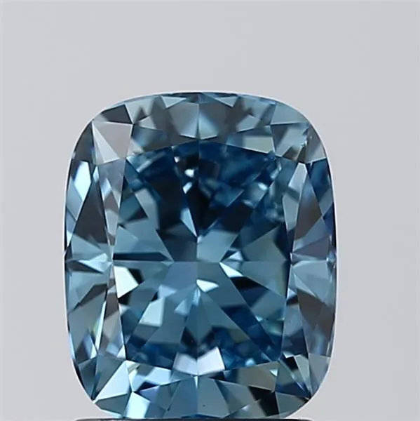 1.50ct Cushion brilliant Lab Grown Diamond (Colour Fancy Vivid Blue, Clarity VS1, IGI Certified)