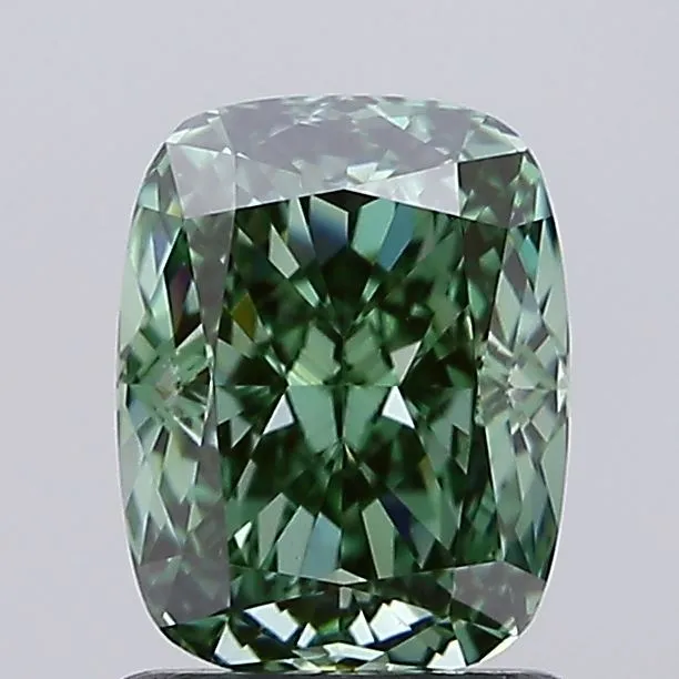 1.50ct Cushion modified Lab Grown Diamond (Colour Fancy Vivid Green, Clarity VS1, IGI Certified)