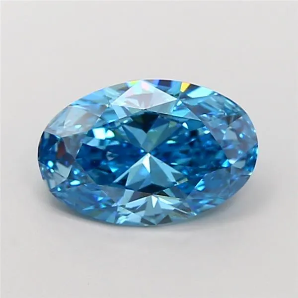 1.50ct Oval Lab Grown Diamond (Colour Fancy Vivid Blue, Clarity VS2, IGI Certified)