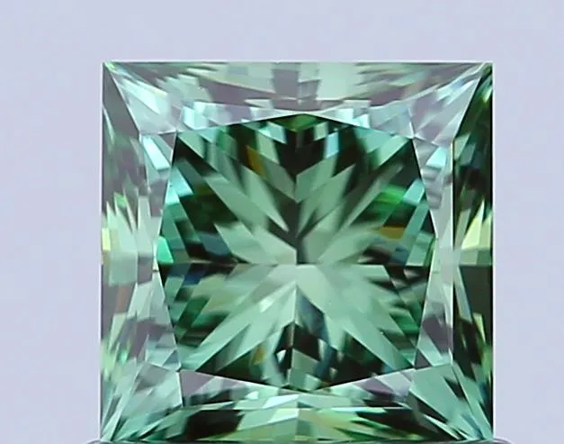 1.51ct Princess Lab Grown Diamond (Colour Fancy Vivid Green, Clarity VVS2, IGI Certified)