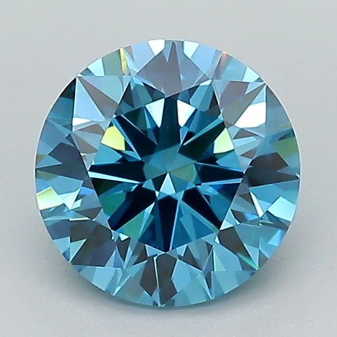 1.51ct Round Lab Grown Diamond (Colour Fancy Vivid Blue, Clarity VVS2, Cut ID, IGI Certified)