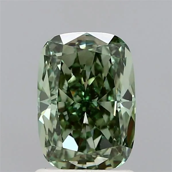 1.52ct Cushion brilliant Lab Grown Diamond (Colour Fancy Vivid Green, Clarity VS1, IGI Certified)