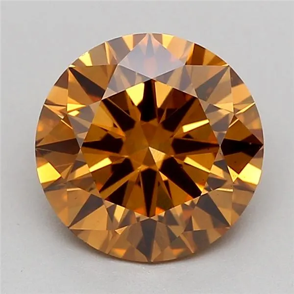 1.52ct Round Lab Grown Diamond (Colour Fancy Brown, Clarity VS2, Cut EX, IGI Certified)