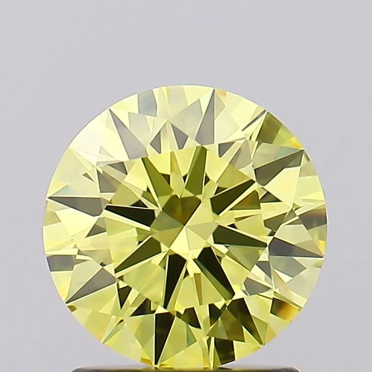 1.52ct Round Lab Grown Diamond (Colour Fancy Vivid Yellow, Clarity VS1, Cut ID, IGI Certified)