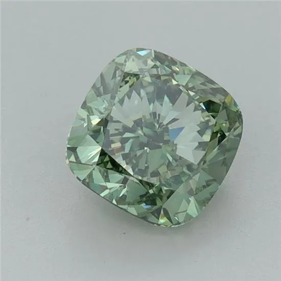 1.53ct Cushion brilliant Lab Grown Diamond (Colour Fancy Vivid Green, Clarity VVS2, IGI Certified)