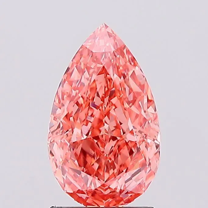1.55ct Pear Lab Grown Diamond (Colour Fancy Vivid Pink, Clarity VVS2, IGI Certified)