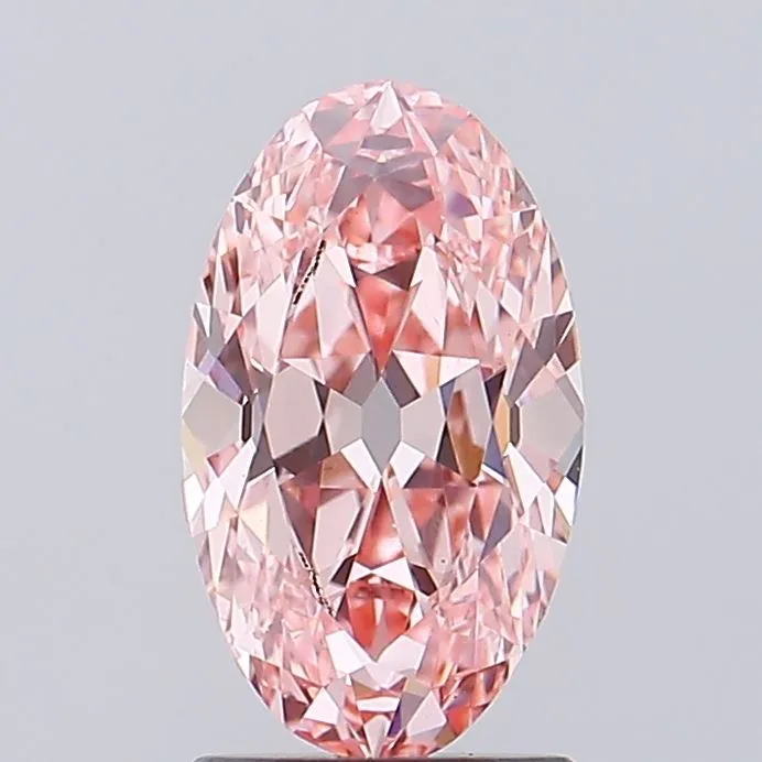 1.57ct Oval Lab Grown Diamond (Colour Fancy Vivid Pink, Clarity VS1, IGI Certified)