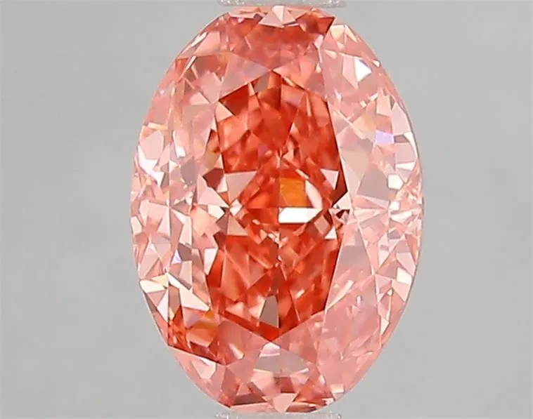 1.57ct Oval Lab Grown Diamond (Colour Fancy Vivid Red, Clarity VVS2, IGI Certified)