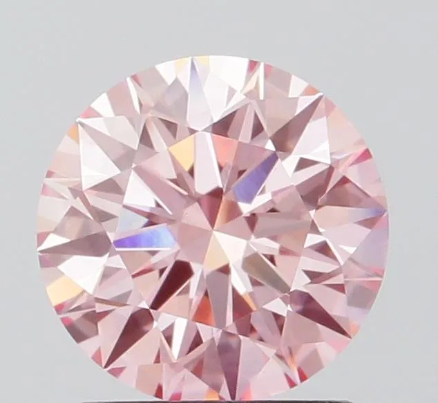 1.57ct Round Lab Grown Diamond (Colour Fancy Vivid Pink, Clarity VS1, Cut ID, IGI Certified)
