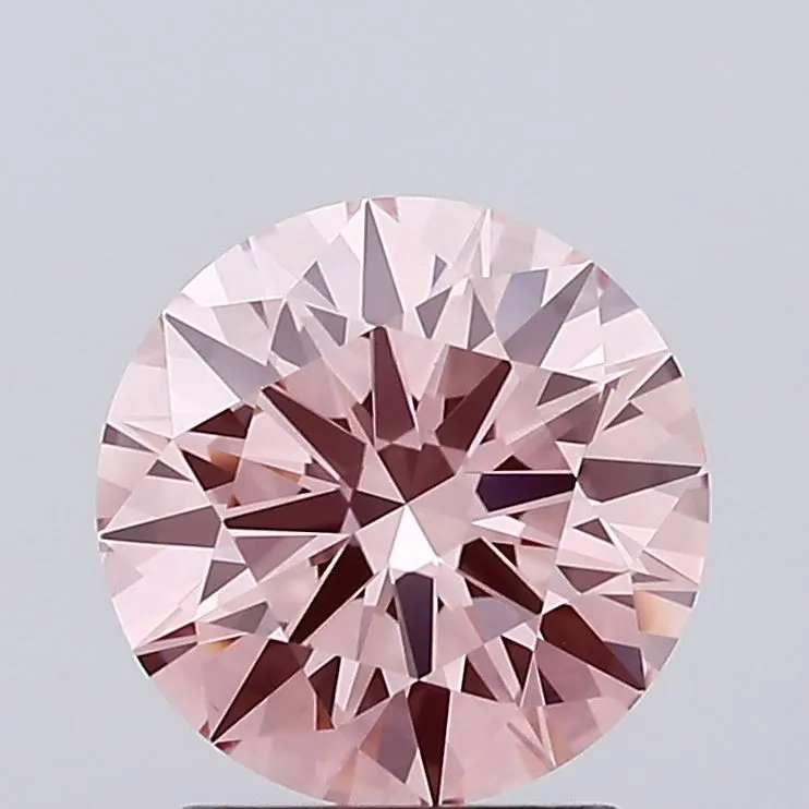 1.60ct Round Lab Grown Diamond (Colour Fancy Intense Brownish Pink, Clarity VVS2, Cut ID, IGI Certified)