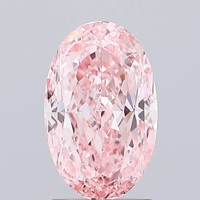 1.70ct Oval Lab Grown Diamond (Colour Fancy Vivid Pink, Clarity VVS2, IGI Certified)