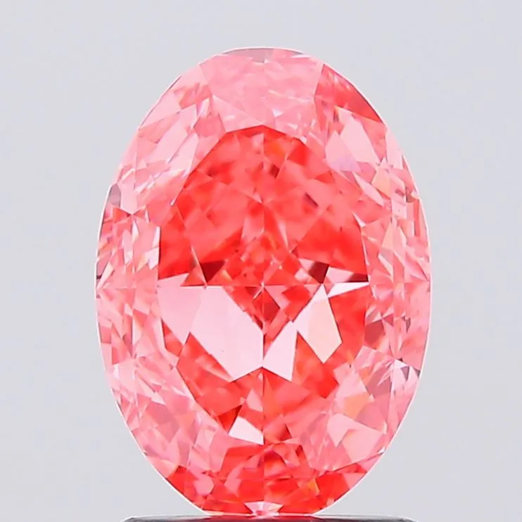 1.78ct Oval Lab Grown Diamond (Colour Fancy Vivid Pink, Clarity VVS2, IGI Certified)