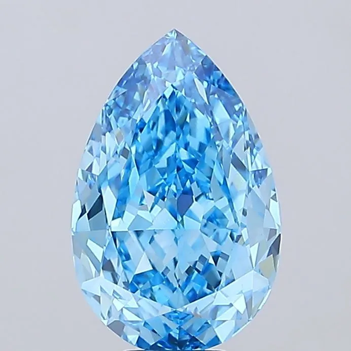 10.14ct Pear Lab Grown Diamond (Colour Fancy Vivid Blue, Clarity VVS2, IGI Certified)