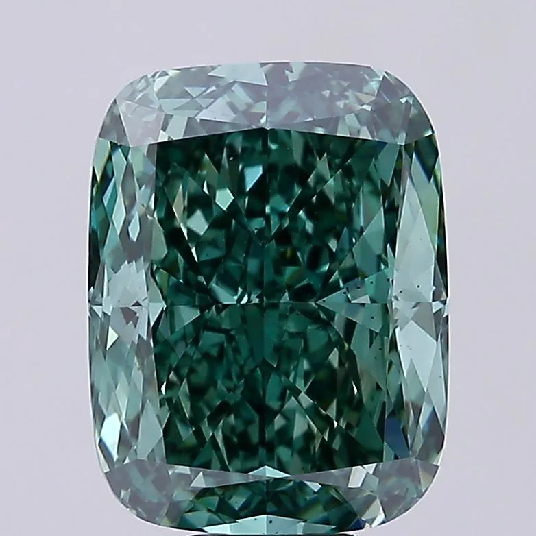 10.52ct Cushion brilliant Lab Grown Diamond (Colour Fancy Vivid Green, Clarity VS2, Cut GD, IGI Certified)