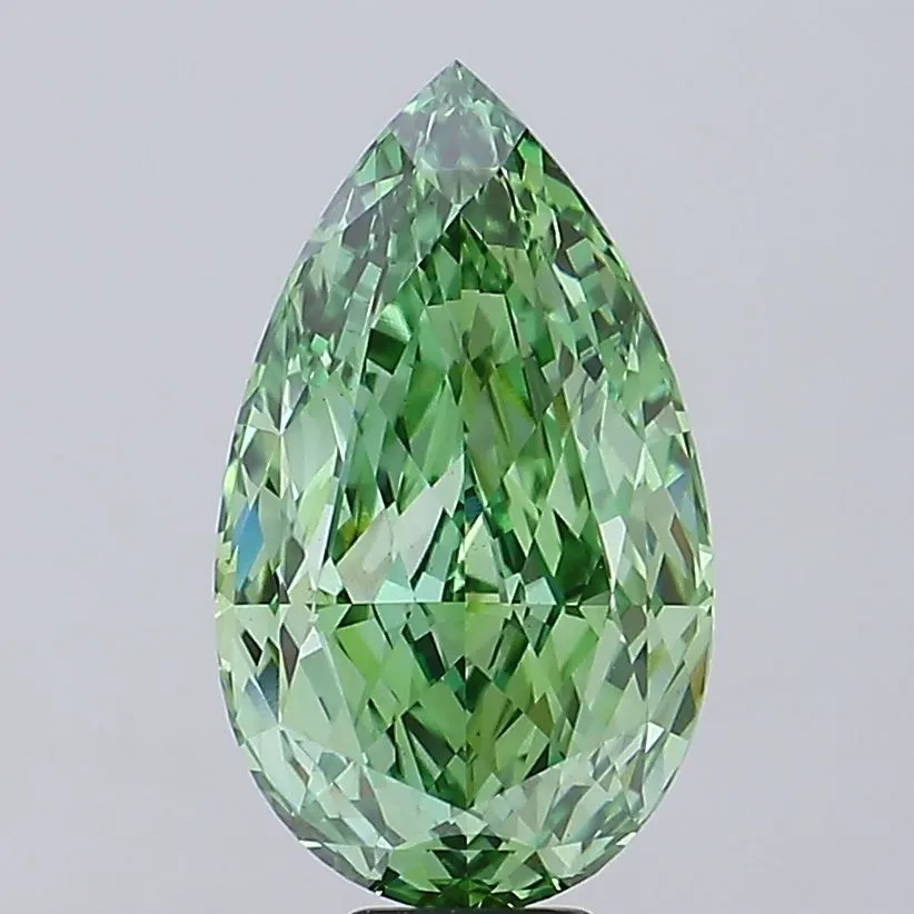 11.46ct Pear Lab Grown Diamond (Colour Fancy Vivid Green, Clarity VS1, IGI Certified)