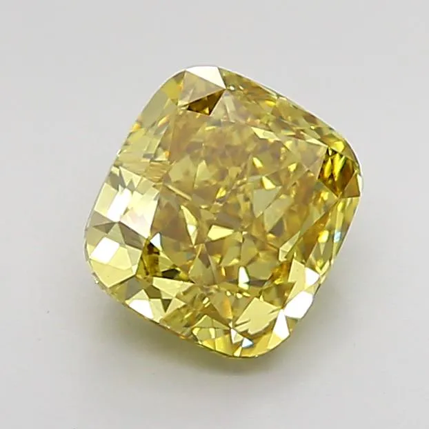 2.00ct Cushion modified Lab Grown Diamond (Colour Fancy Vivid Yellow, Clarity VVS2, IGI Certified)