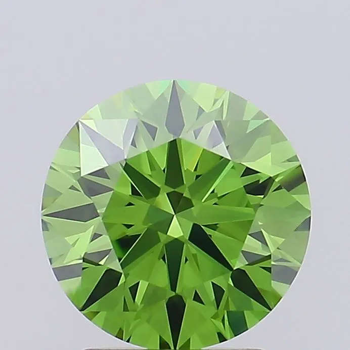 2.00ct Round Lab Grown Diamond (Colour Fancy Vivid Green, Clarity VVS2, Cut ID, IGI Certified)