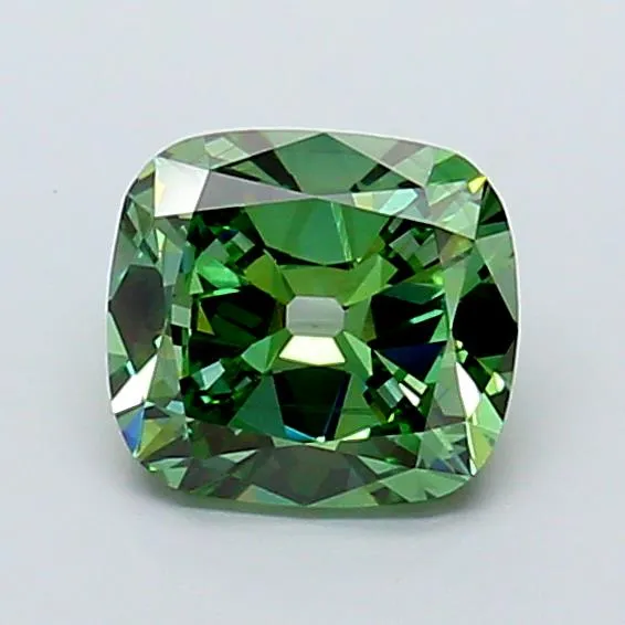 2.01ct Cushion brilliant Lab Grown Diamond (Colour Fancy Vivid Green, Clarity VS2, IGI Certified)