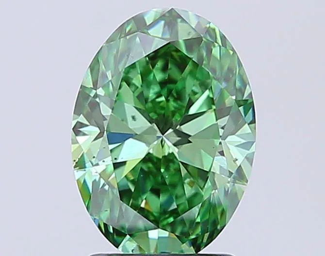 2.01ct Oval Lab Grown Diamond (Colour Fancy Vivid Green, Clarity VS2, IGI Certified)