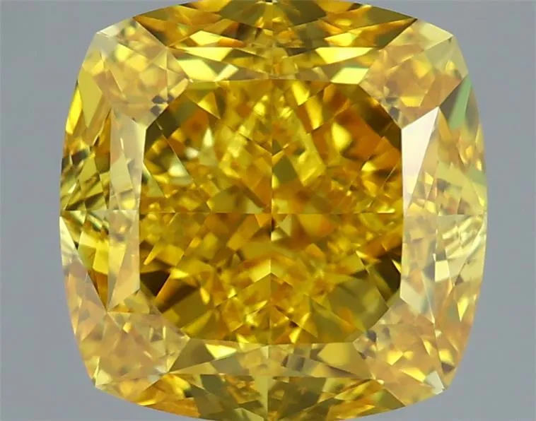 2.02ct Cushion modified Lab Grown Diamond (Colour Fancy Vivid Yellow, Clarity VVS1, IGI Certified)