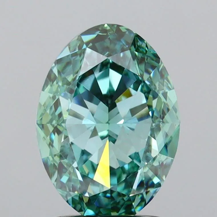 2.02ct Oval Lab Grown Diamond (Colour Fancy Vivid Green, Clarity VS1, IGI Certified)